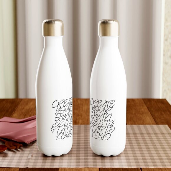 White 17oz Stainless Steel Water Bottle - Picture 1 of 4